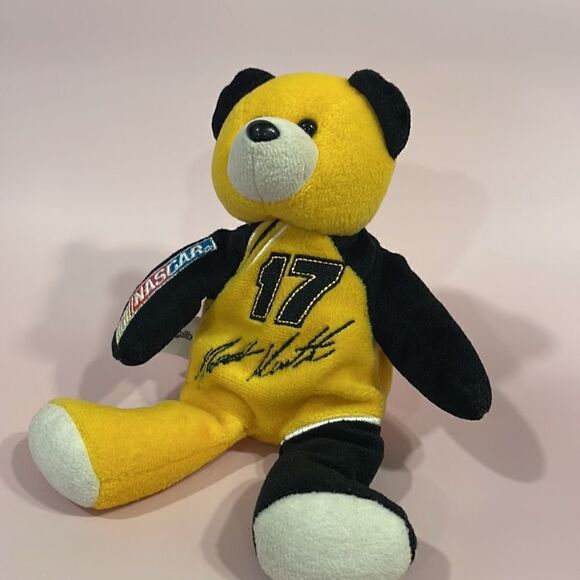 NASCAR MATT KENSETH Team Caliber TEDDY BEAR Plush Stuffed Toy 8" Yellow GUC - Picture 5 of 8